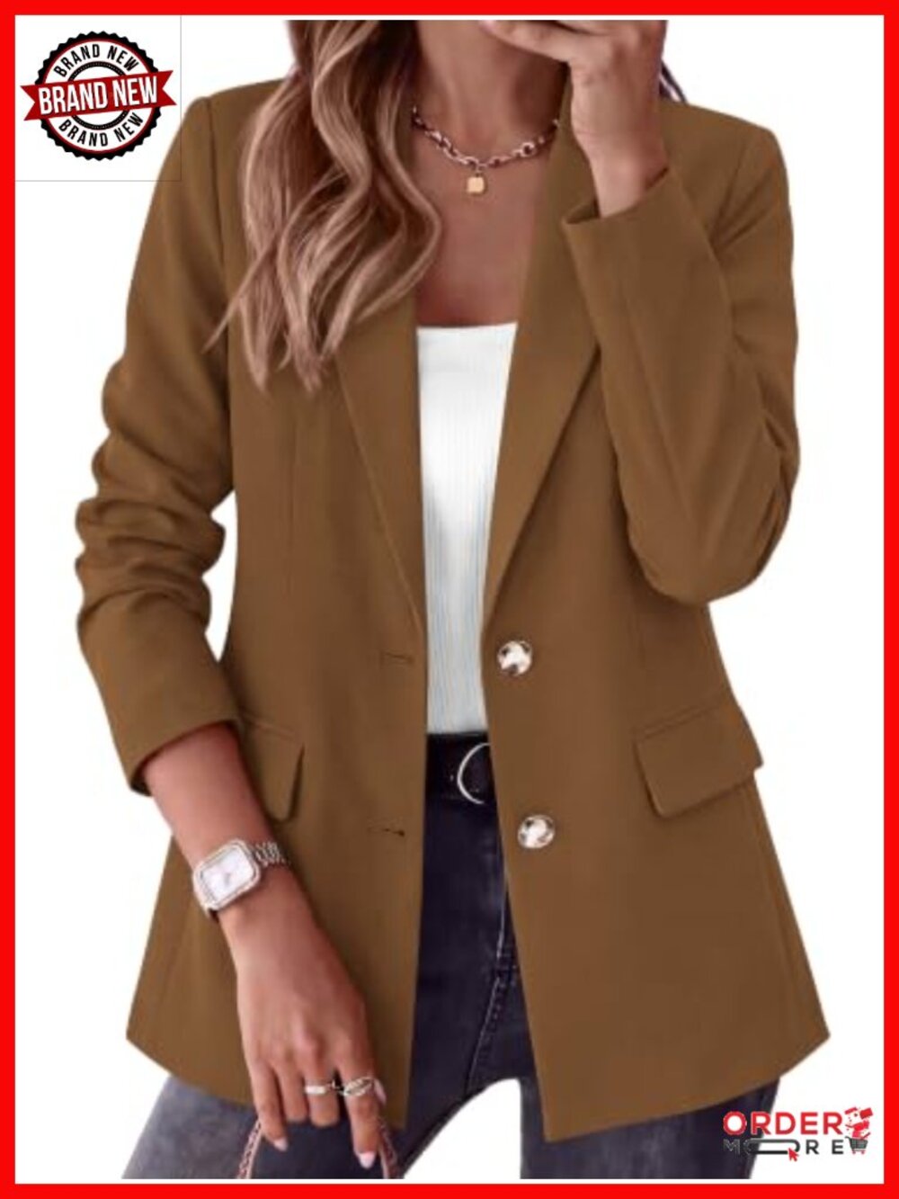 Womens Open Front Blazer Long Sleeve Notch Lapel Business Casual Work Jacket